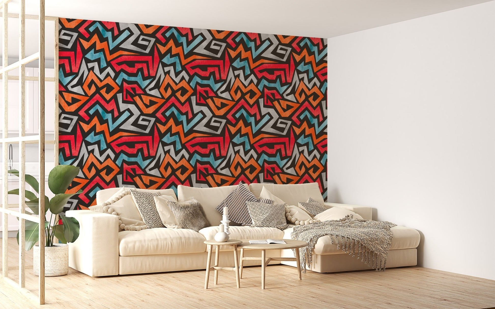 Vector graffiti wallpaper with dynamic abstract lines.