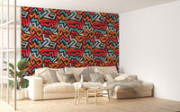 Vector graffiti wallpaper with dynamic abstract lines.