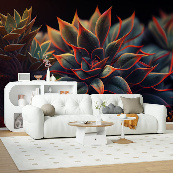 Botanic Bouquet Wallpaper Mural on accent wall