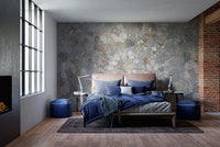 Botanical blooms painting mural for serene and stylish bedroom interiors.
