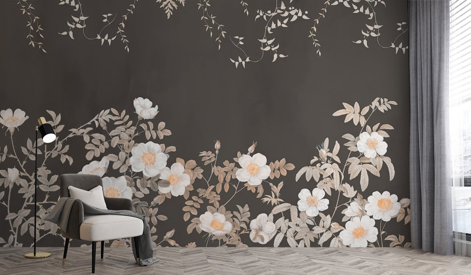 Botanical Blooms Wallpaper Mural - Wallanza
