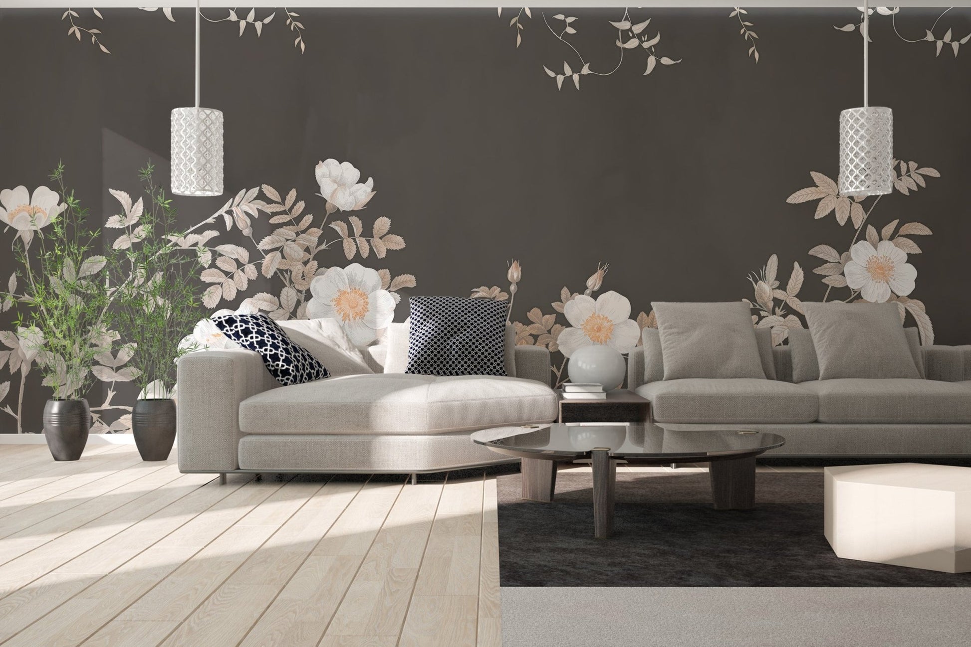 Botanical Blooms Wallpaper Mural - Wallanza