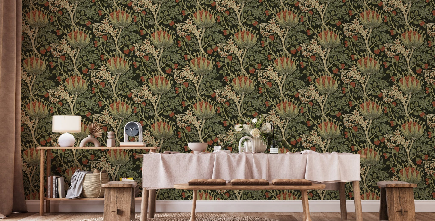 Botanical Flourish Wallpaper Mural - Wallanza