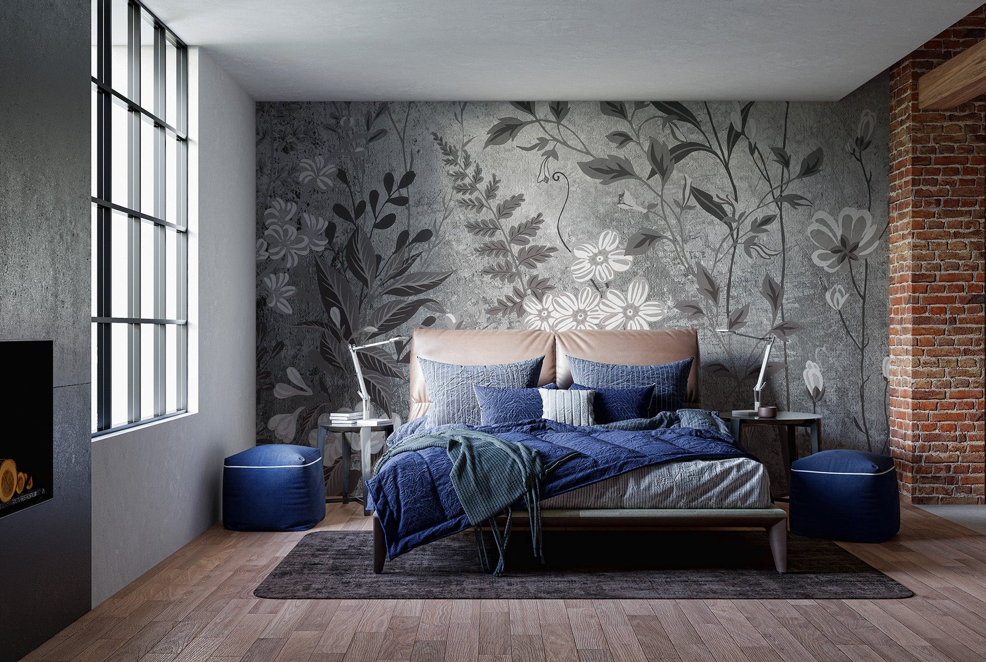 Botanical Flower Wallpaper Mural - Wallanza