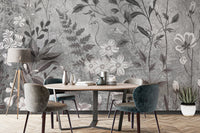 Botanical Flower Wallpaper Mural - Wallanza