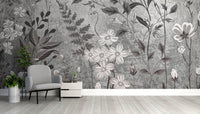 Botanical Flower Wallpaper Mural - Wallanza