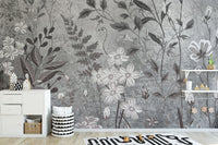 Botanical Flower Wallpaper Mural - Wallanza