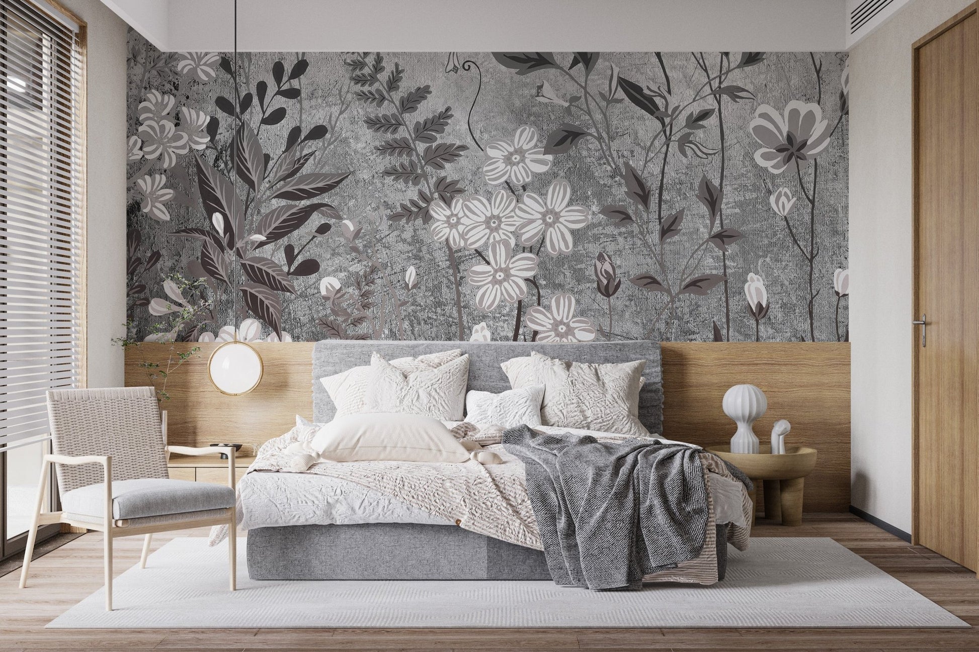 Botanical Flower Wallpaper Mural - Wallanza