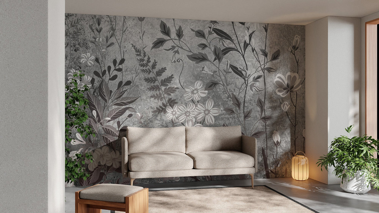 Botanical Flower Wallpaper Mural - Wallanza