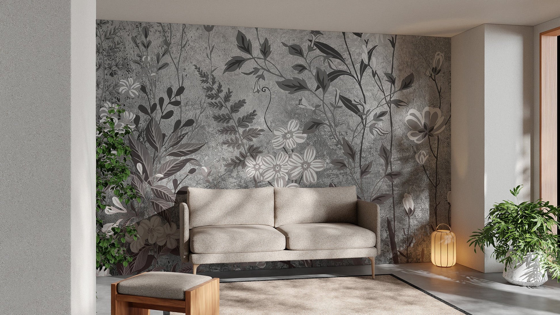 Botanical Flower Wallpaper Mural - Wallanza