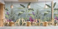 Botanical Garden Birds Wallpaper Mural - Wallanza