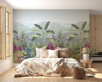Botanical Garden Birds Wallpaper Mural - Wallanza