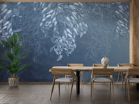Minimalist lounge with botanical Breezy Floral Elegance wall mural