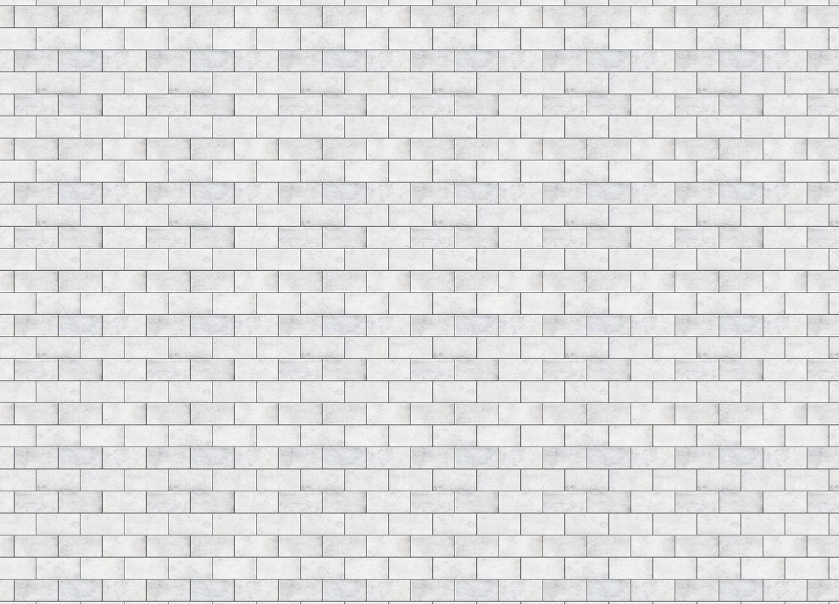 White Color Winter Frost Brick Removable Wallpaper