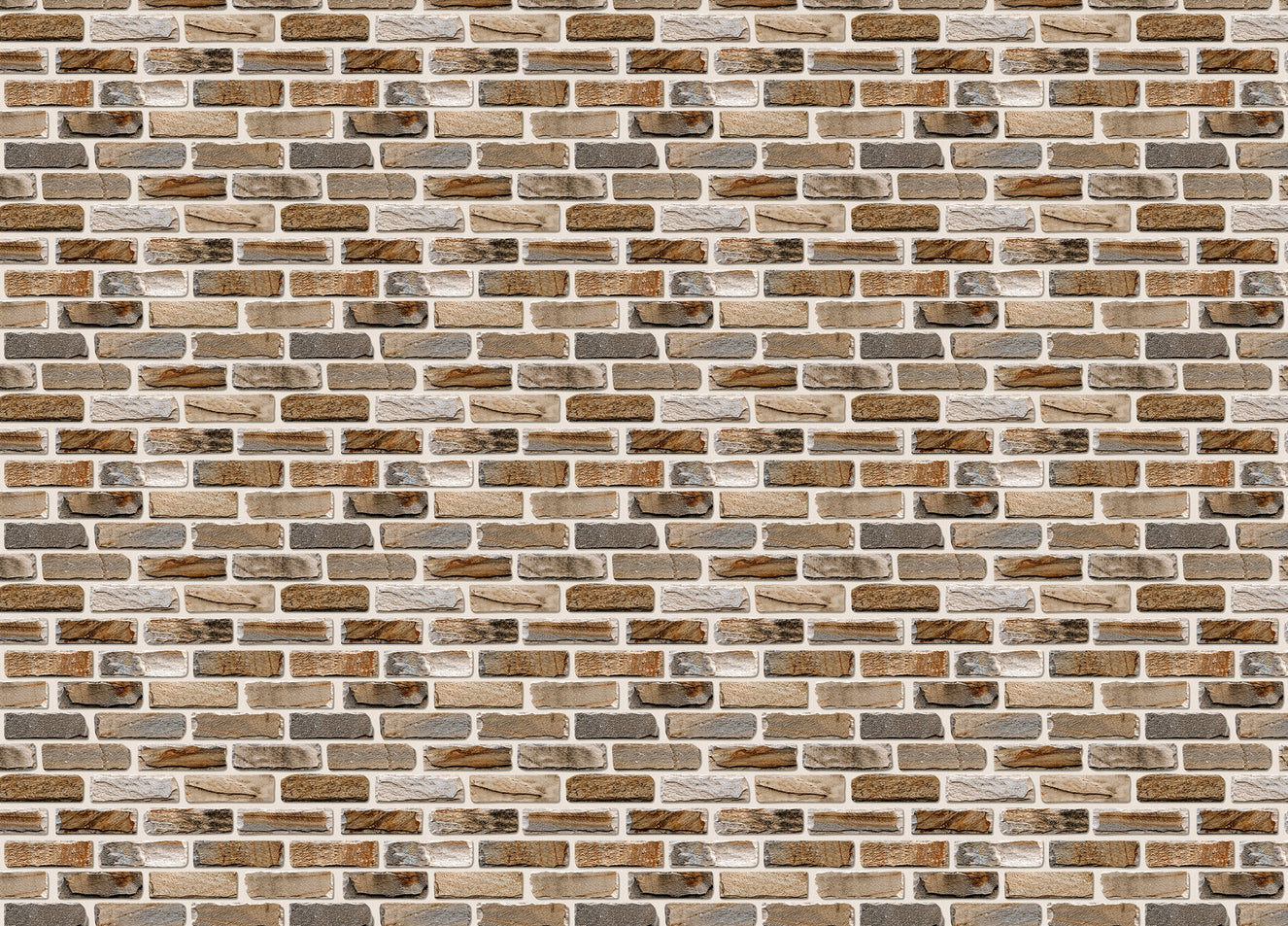 Colorful Digital Seamless Elevation Brick Wall Design Wallpaper