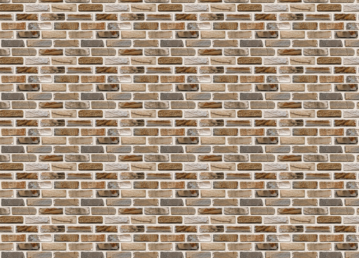 Colorful Digital Seamless Elevation Brick Wall Design Wallpaper in your room