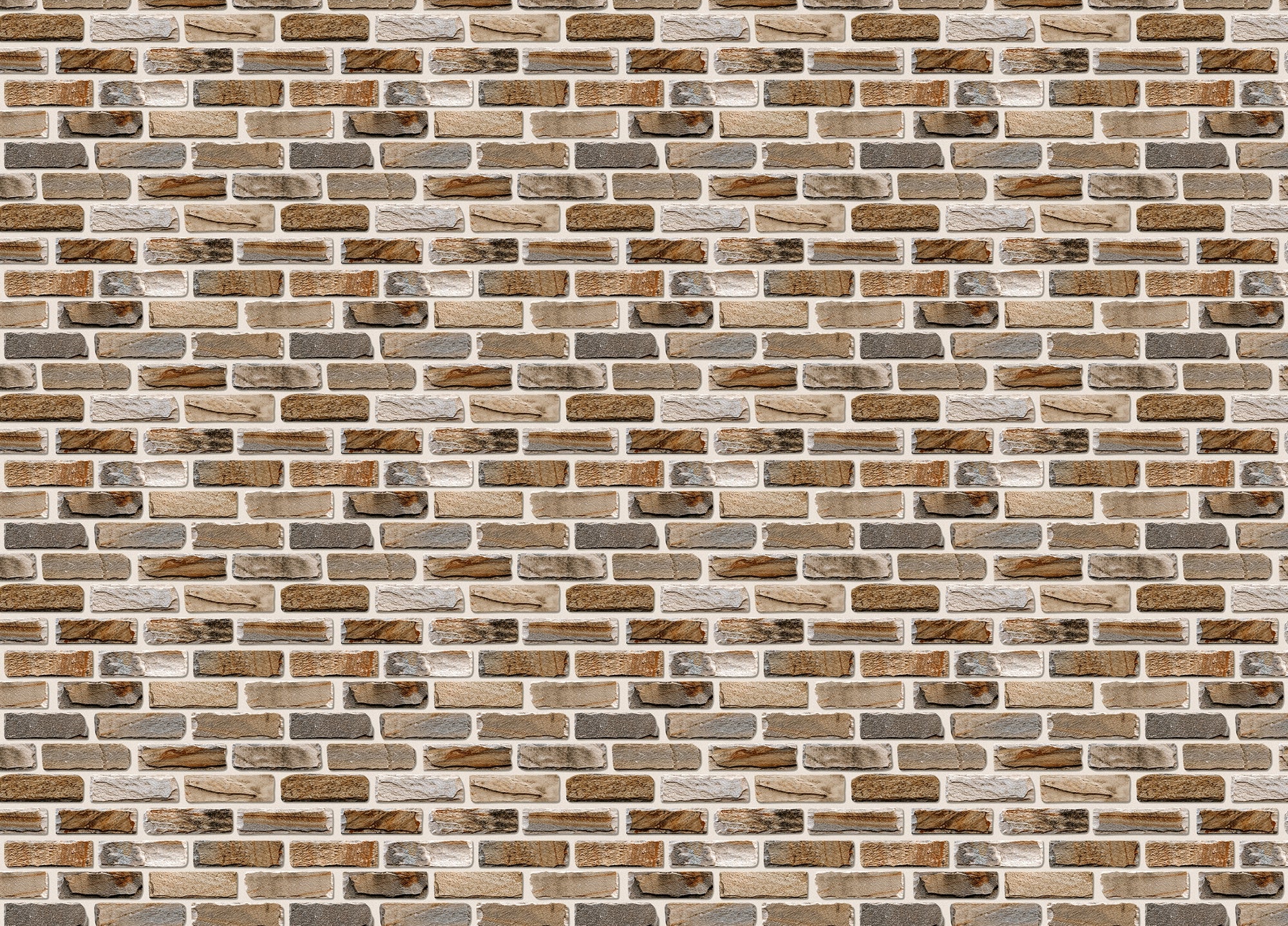 Colorful Digital Seamless Elevation Brick Wall Design Wallpaper