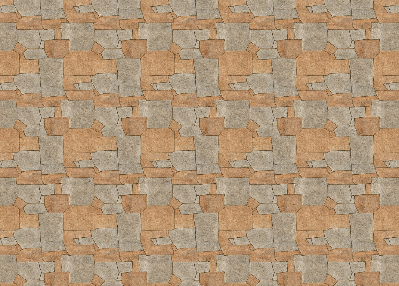 Natural Stone Pavement Orange Color Wallpaper