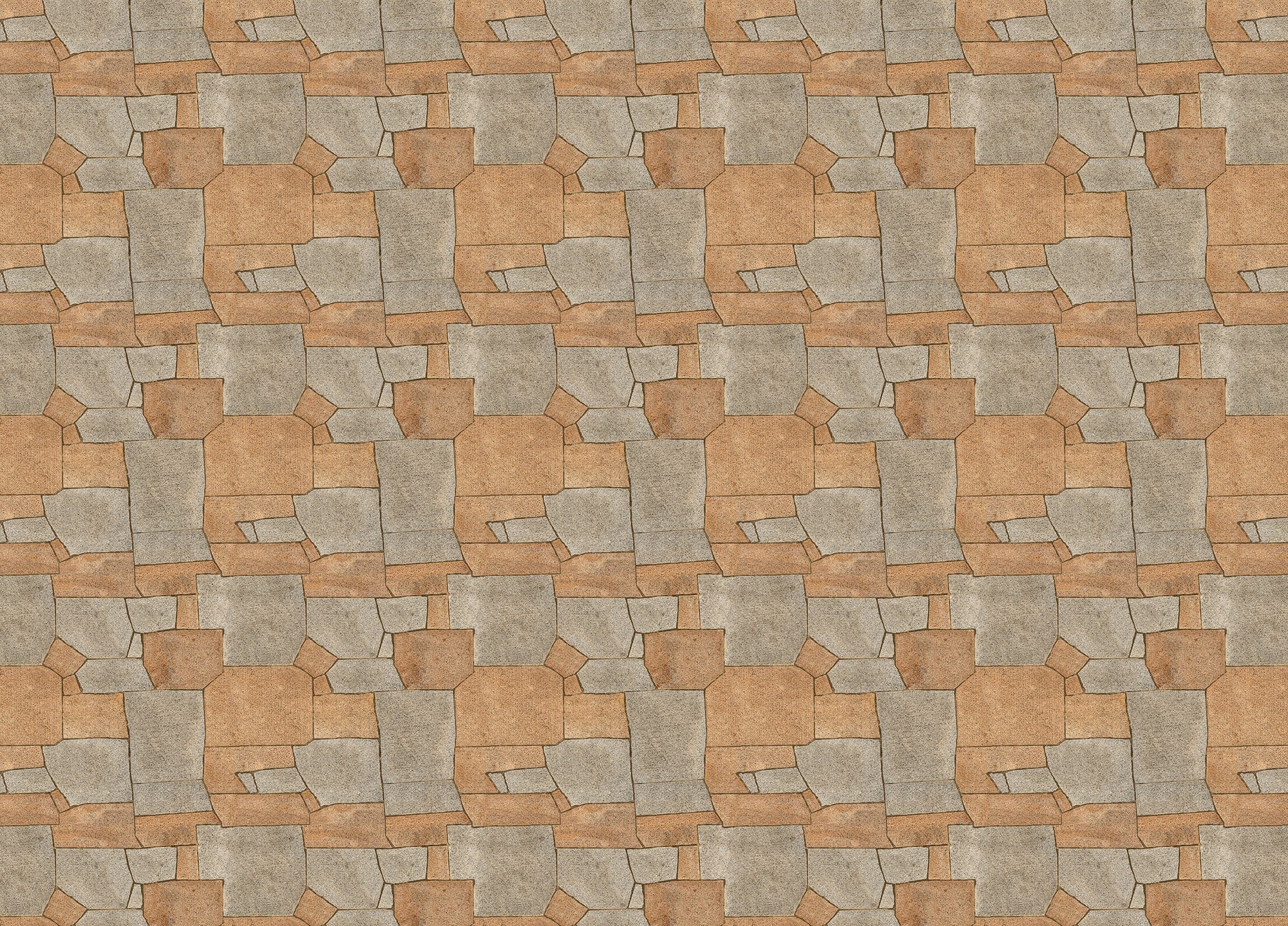 Natural Stone Pavement Orange Color Wallpaper