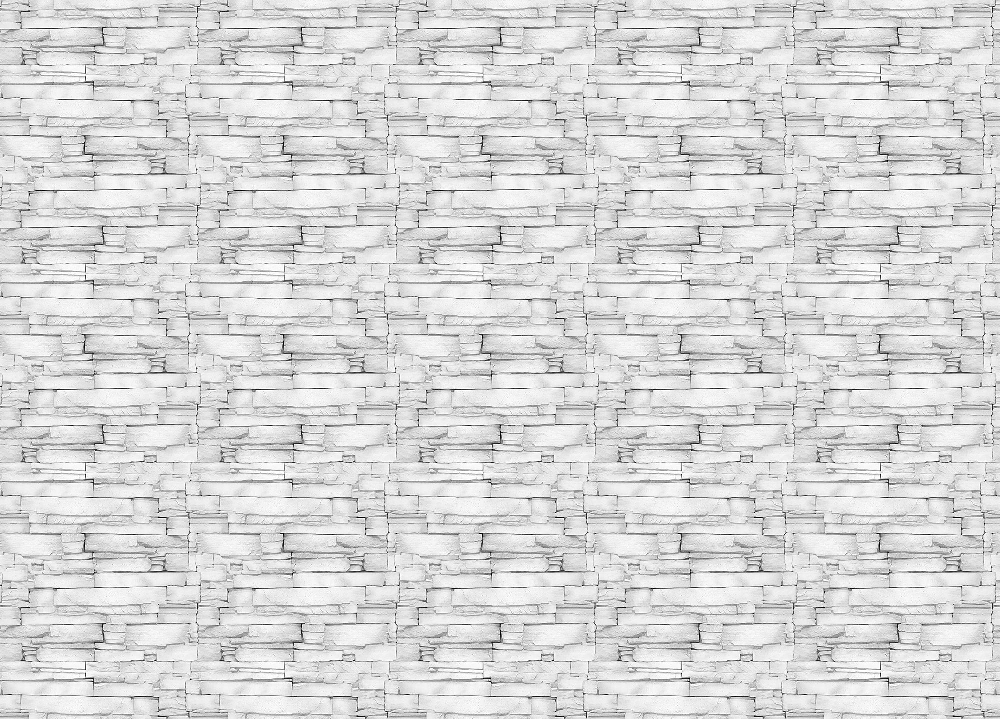 White Color Limestone Decorative Pattern Aligned Masonry Wallpaper