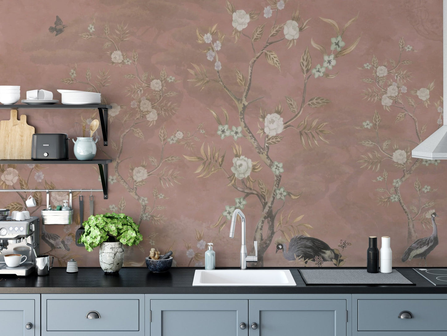 Brown Chinoiserie Wall Mural - Wallanza
