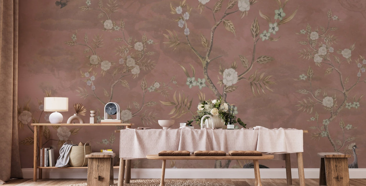 Brown Chinoiserie Wall Mural - Wallanza