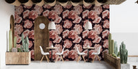 Elegant lounge area with Brown Watercolor wallpaper accent.