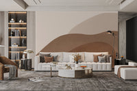 Earthy brown watercolor texture wall mural for modern living area