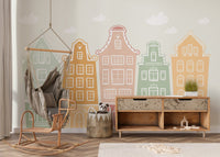 Building block bonanza mural for vibrant and playful kids room interiors.
