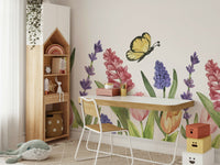 Stylish butterfly bloom wall mural for modern interior styling.