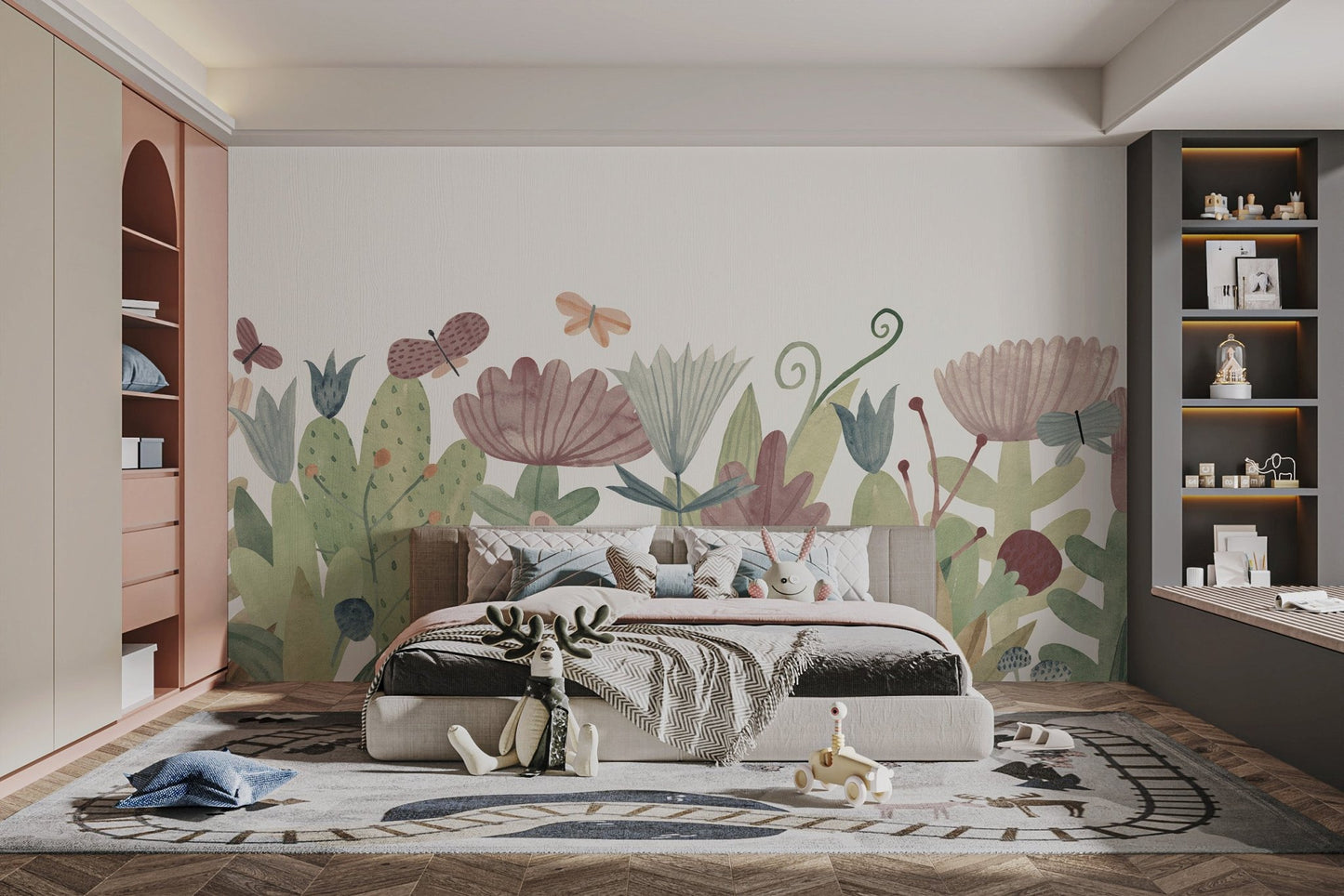 Butterfly Garden Wallpaper Mural - Wallanza