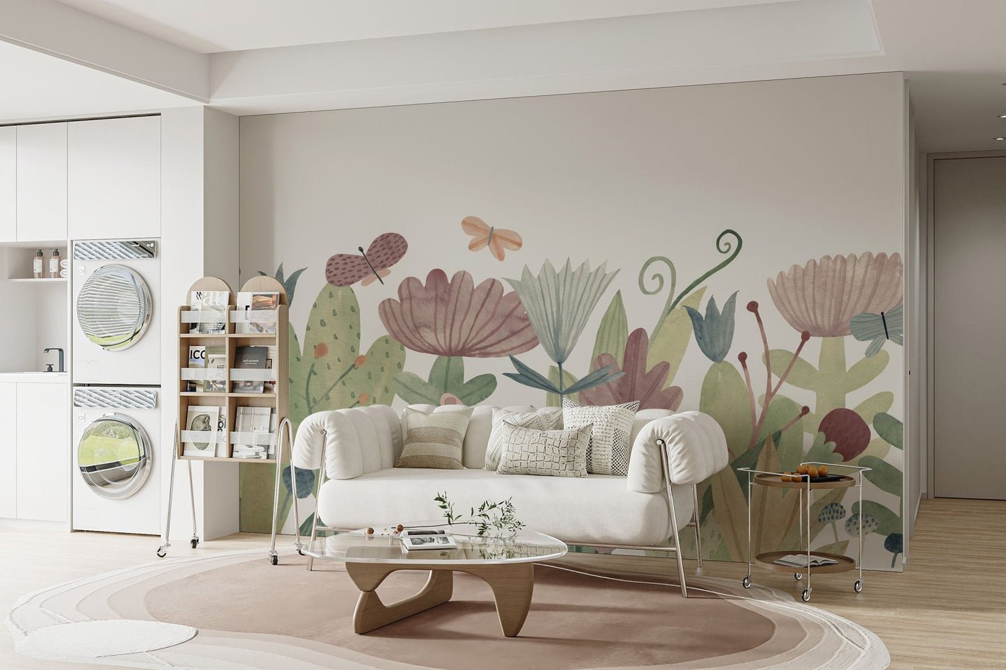 Butterfly Garden Wallpaper Mural - Wallanza