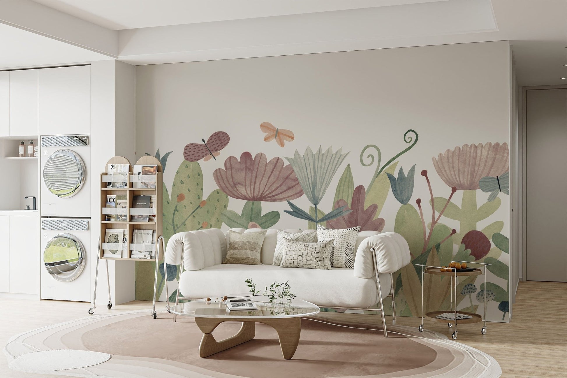 Butterfly Garden Wallpaper Mural - Wallanza