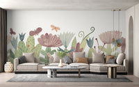 Butterfly Garden Wallpaper Mural - Wallanza