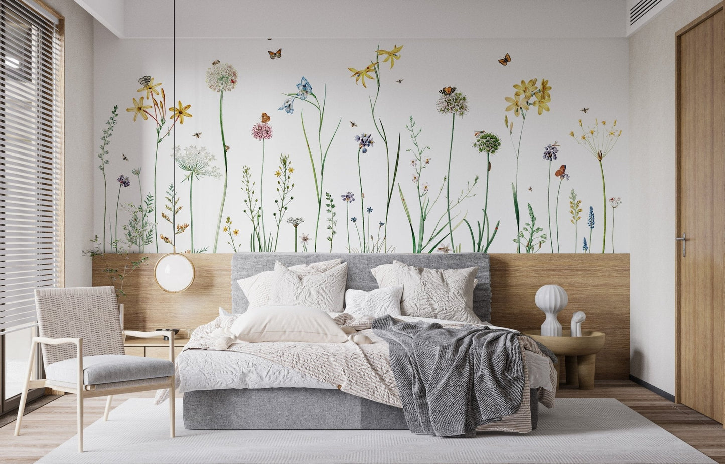 Butterfly garden mural perfect for creating a peaceful ambiance
