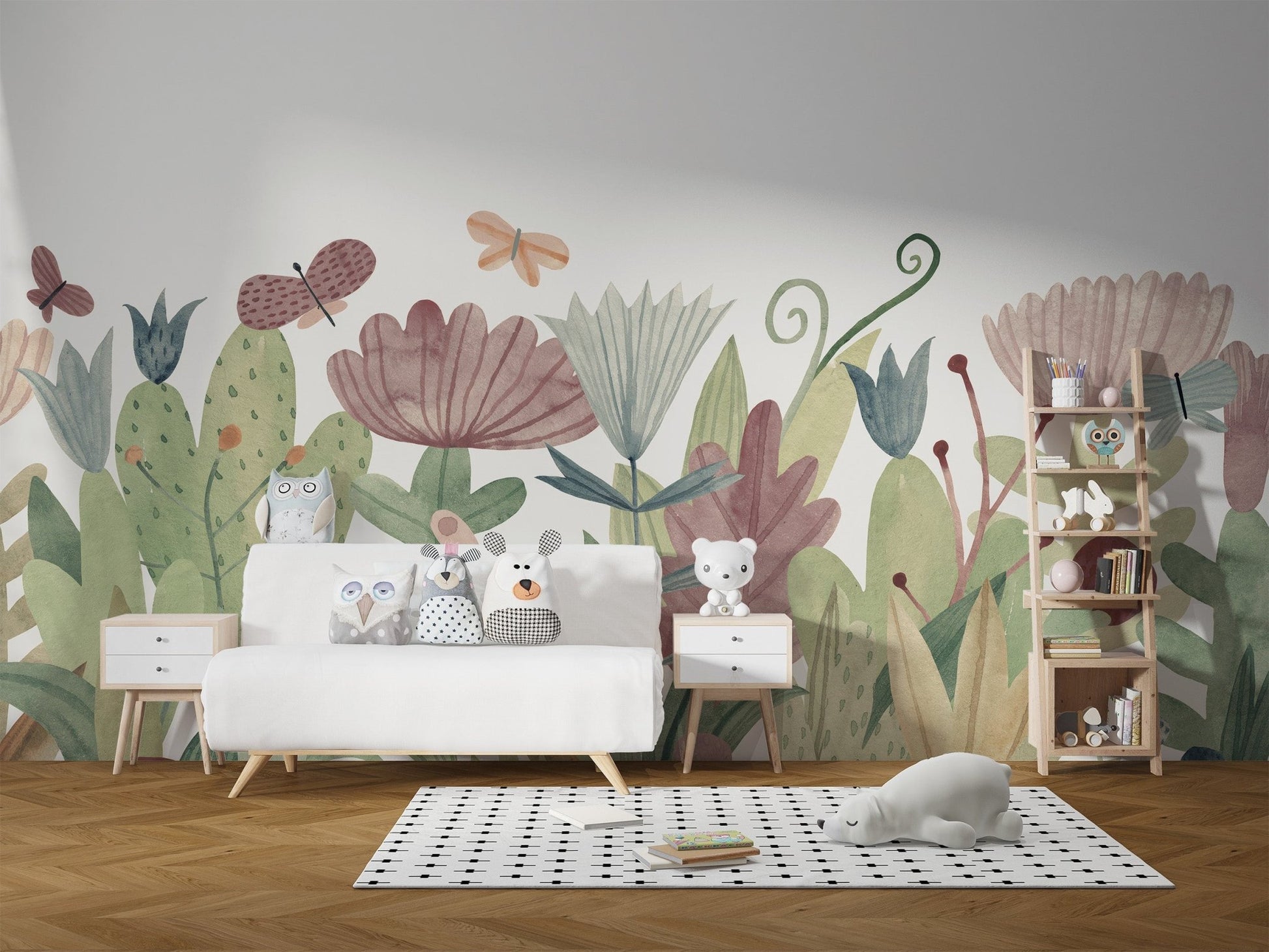 Butterfly Garden Wallpaper Mural - Wallanza