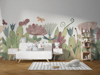 Butterfly Garden Wallpaper Mural - Wallanza