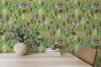 Butterfly Meadow Green Wallpaper - Wallanza