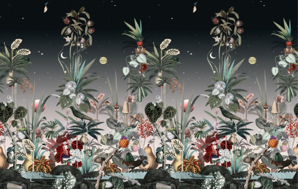 Midnight Botanical Wall Mural