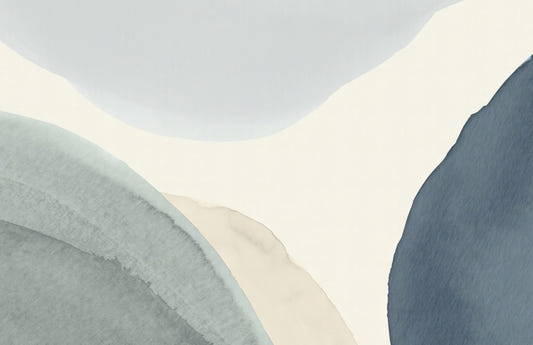 Blue Calming Shapes Wall Mural