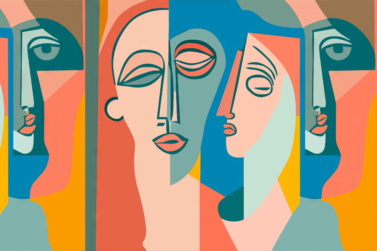 Colorful Faces Art Mural