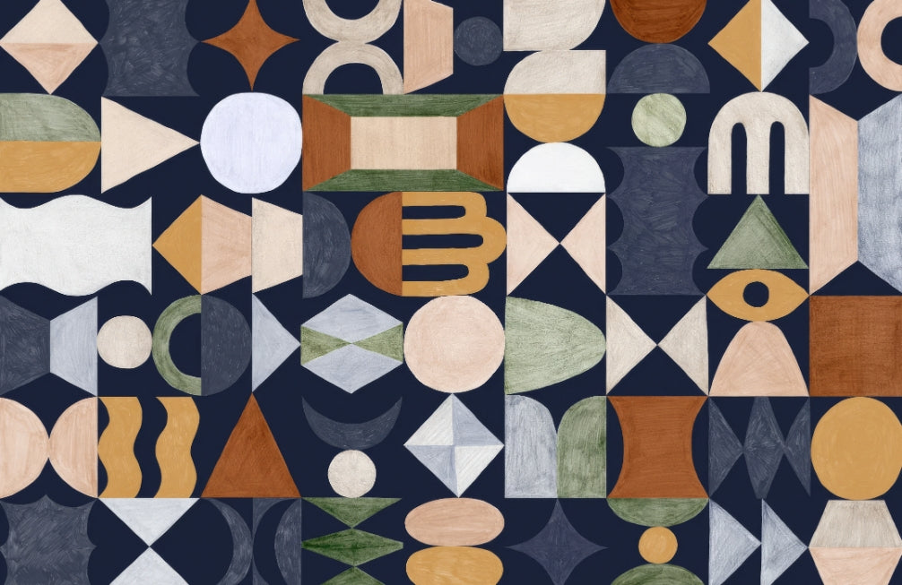 Retro Geometric Totem Wallpaper