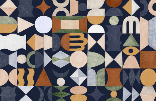 Retro Geometric Totem Wallpaper