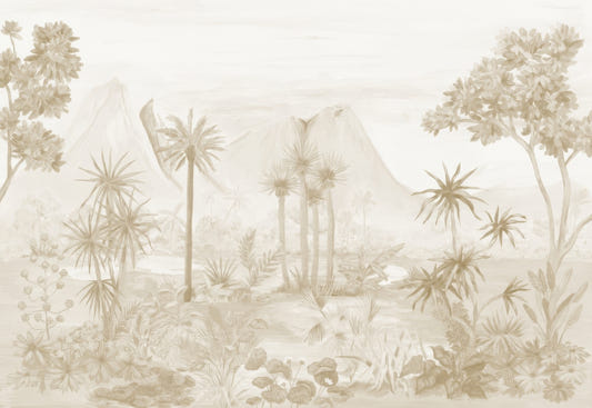 Sepia Jungle Wallpaper Mural