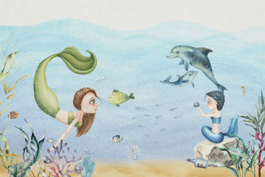 Magical Mermaids Girls Room Wallpaper
