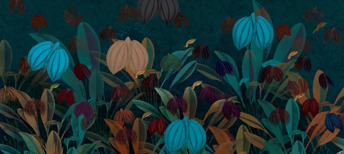 Vibrant Botanical Garden Wall Mural