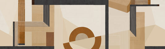 Beige Geometric Wall Mural