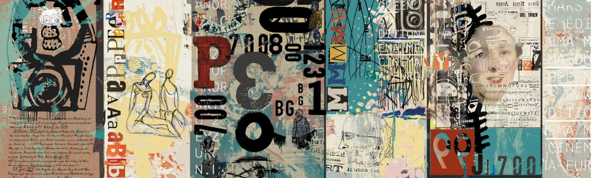 Vintage Collage Wallpaper Mural in your room