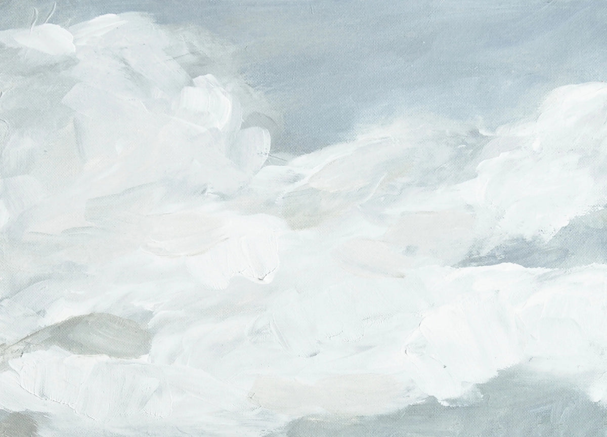 Dreamy Watercolor Sky Wall Mural in your room — zoomed