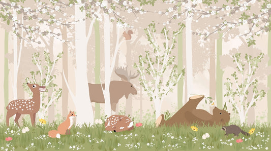 Cute Wildlife Wallpaper Mural
